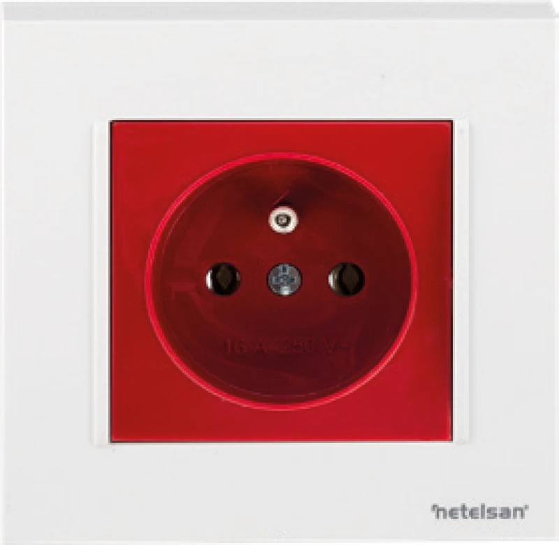 UPS Priz (Fransız Standardı) Kırmızı Mekanizmalı